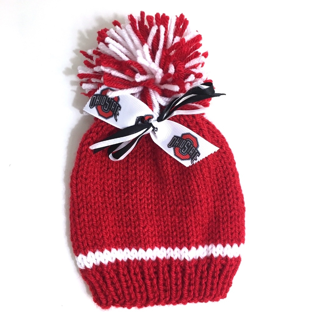 Ohio State University BUCKEYES Handmade Baby Hat *NEW*
